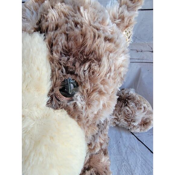 Hug & Luv Brown Horse Stuffed Animal Plush Laying Down 18 Inches Gold Shimmer - Picture 2 of 9